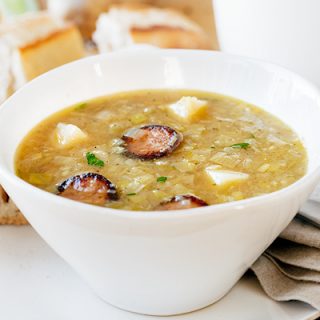 Potato Leek Soup with Smoked Sausage | thecozyapron.com