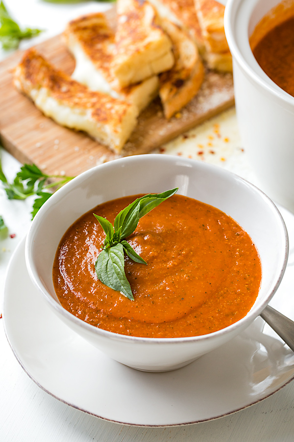 Tomato Basil Soup (With Roasted Tomatoes!) - Chelsea's Messy Apron