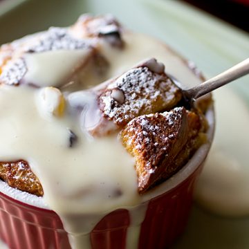 Bread Pudding with Spiced Rum Sauce | thecozyapron.com
