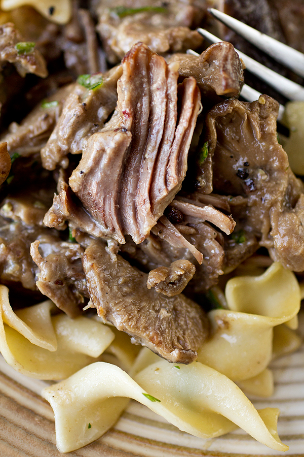 Tender Braised Beef in Cracked Peppercorn Sauce with Shiitake Mushrooms