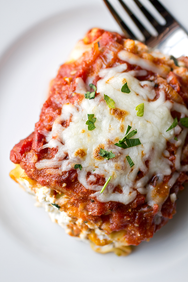 Lasagna “Wrap-Ups” topped w/ Fire-Roasted Tomato Sauce and Mozzarella
