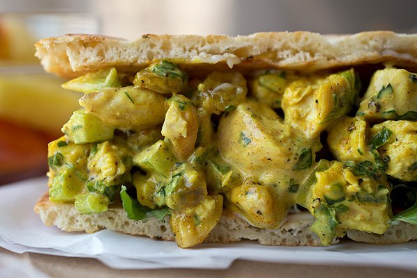 Curried Chicken Salad on Naan Bread | thecozyapron.com