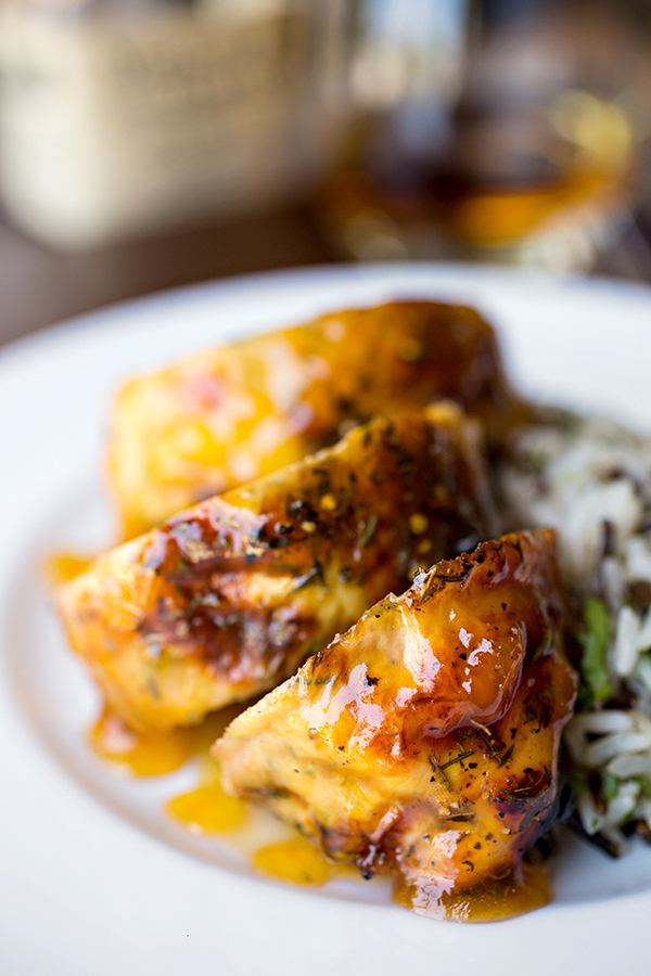 Chicken Roulade with Apricot Whiskey Glaze | thecozyapron.com