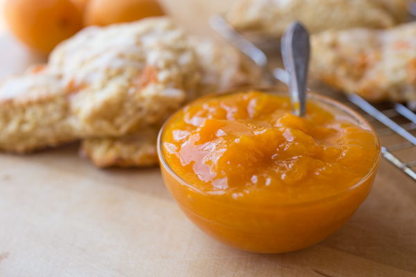 Homemade Apricot Jam for Apricot Scones | thecozyapron.com