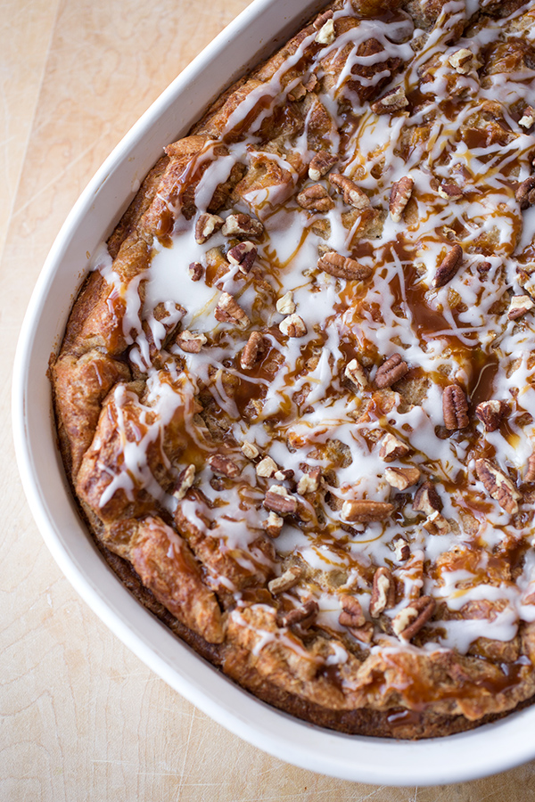 Cinnamon Roll Casserole in Baking Dish | thecozyapron.com