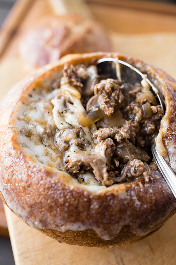 Philly Cheese Steak Soup Recipe & Bread Bowl Recipe + a Calphalon