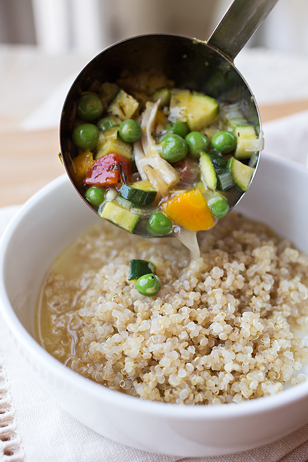 Chicken Soup with Spring Veggies | thecozyapron.com