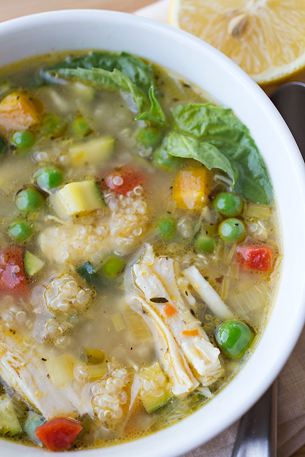 Chicken Soup with Spring Veggies | thecozyapron.com