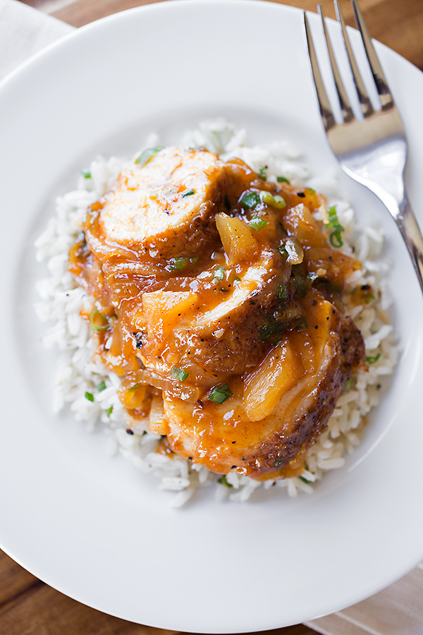 Apricot Chicken over Rice | thecozyapron.com