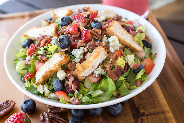 Crispy Chicken Salad with Raspberry Vinaigrette