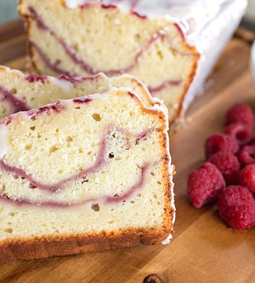 Yogurt Cake with Raspberry Swirl | thecozyapron.com