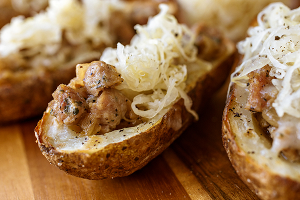 Oktoberfest Potato Skins | thecozyapron.com