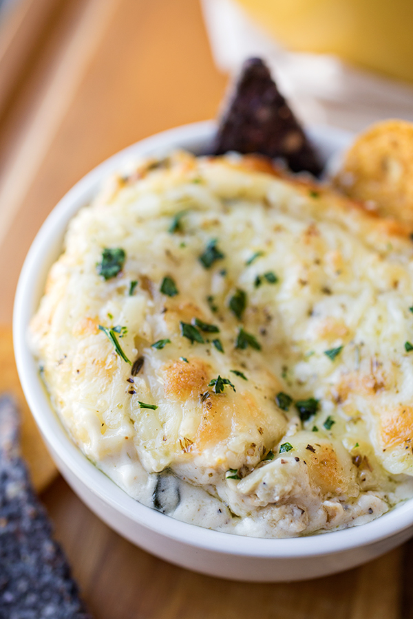 Cheesy Butternut Squash Dip with Spinach | thecozyapron.com