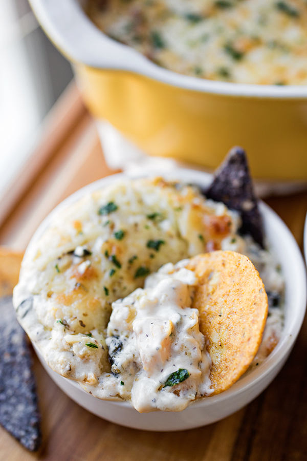 Cheesy Butternut Squash Dip with Spinach | thecozyapron.com