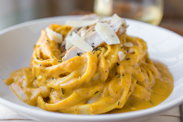 Pumpkin Cream Sauce Fettuccine | thecozyapron.com