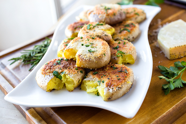 Lemon-Parmesan Crispy Smashed Potatoes