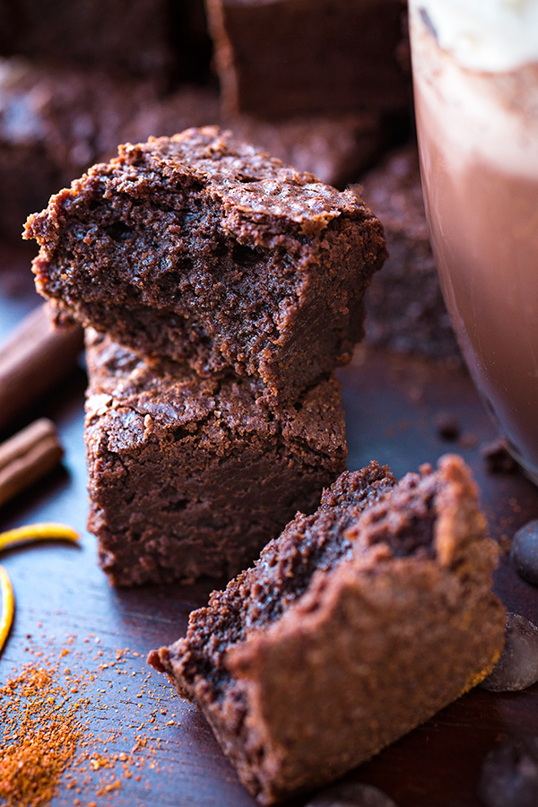 Interior of Mexican Hot Chocolate Brownies | thecozyapron.com