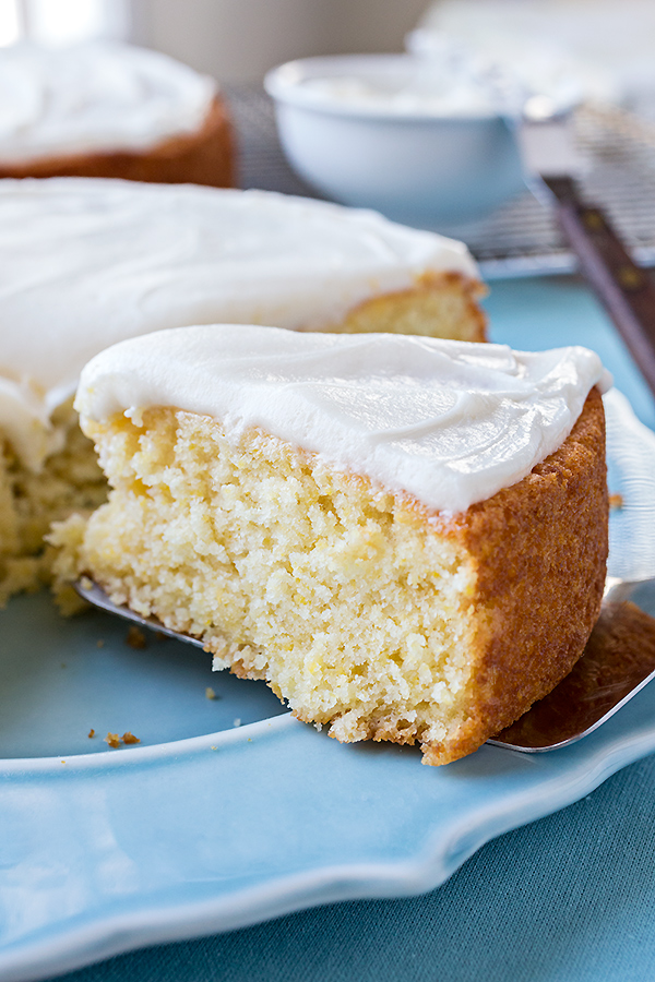 Slice of Cornbread Cake | thecozyapron.com