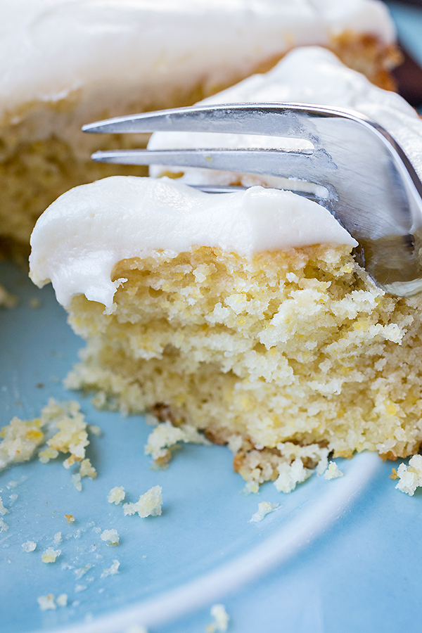 Slice of Cornbread Cake | thecozyapron.com