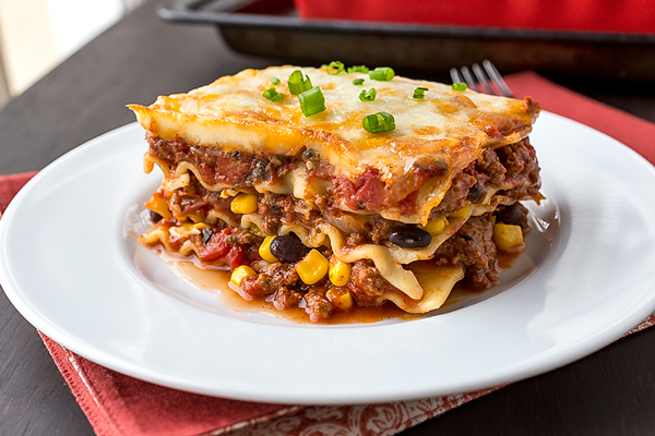 Mexican Lasagna with Fire Roasted Tomato Sauce  The Cozy Apron