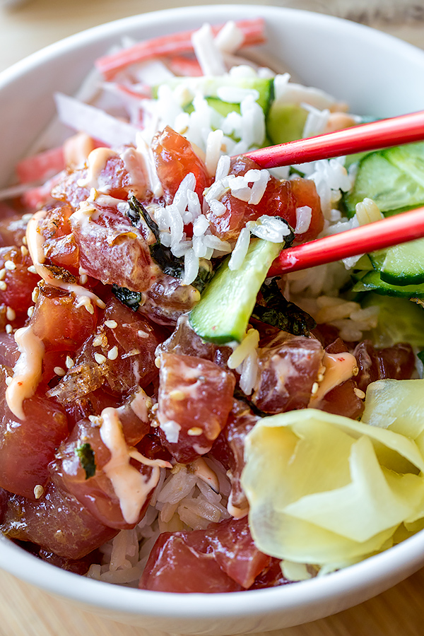 Poke Bowl with Spicy Ahi Tuna