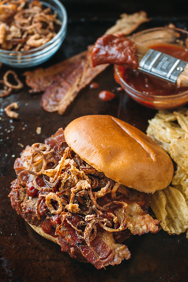 BBQ Meatloaf Burger with Crispy Shallots | thecozyapron.com