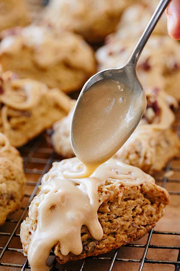 Maple Scones Drizzled with Maple Glaze | thecozyapron.com