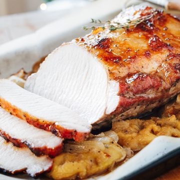 Pork Roast with Apple Brandy Glaze | thecozyapron.com