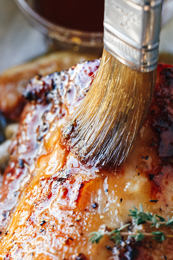 Pork Roast Brushed with Apple Brandy Glaze | thecozyapron.com