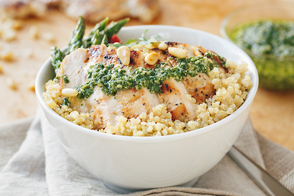 Lemon Chicken Bowl with Pesto