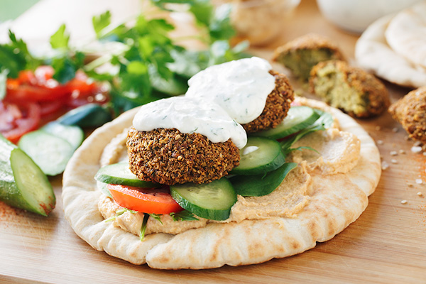 Falafel Hummus and Salad Meal-Prep Bento Boxes