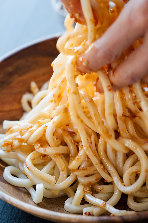 Chilled Garlic Sesame Udon Noodles | thecozyapron.com