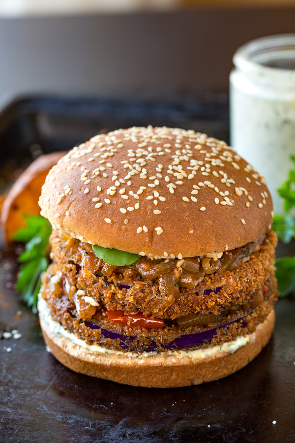 Crispy Eggplant Burger | thecozyapron.com