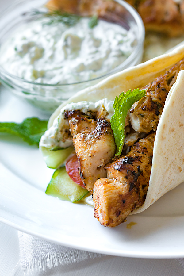 Chicken Kebab Wraps with Easy Tzatziki Sauce | The Cozy Apron