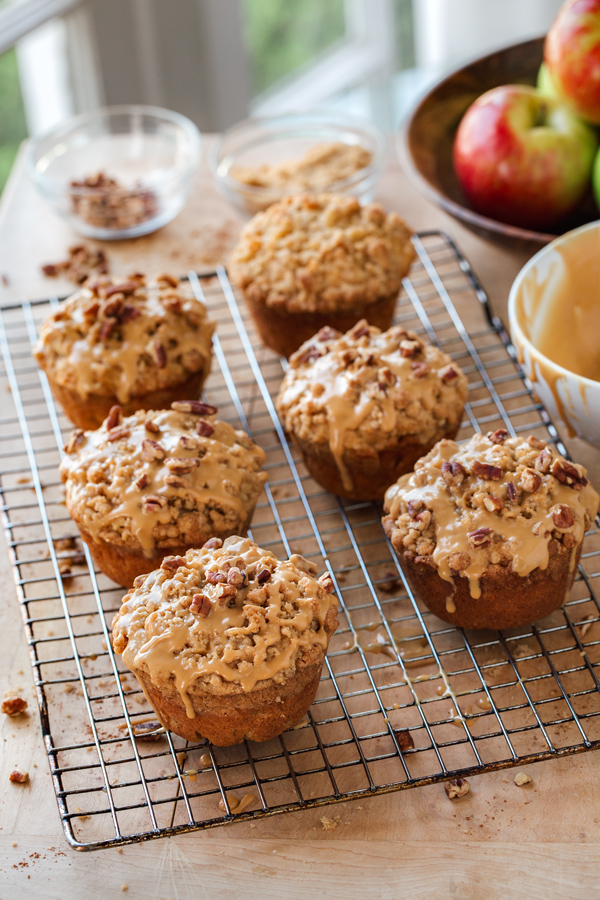 Apple Muffins on Wire Rack | thecozyapron.com