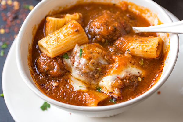 Rigatoni Meatball Soup The Cozy Apron