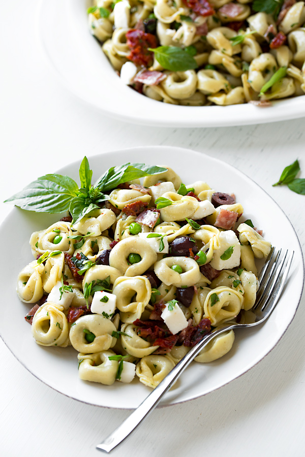 A bowl of Tortellini Pasta Salad | thecozyapron.com