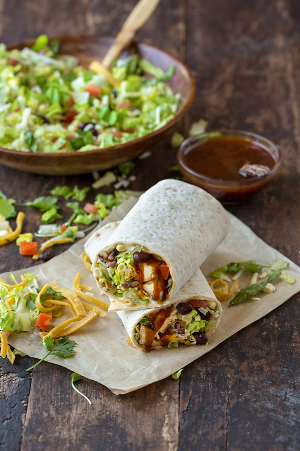 BBQ Chicken Salad Wrap | thecozyapron.com