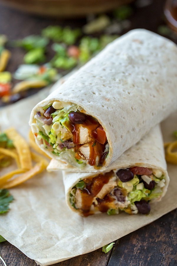 BBQ Chicken Salad Wrap | thecozyapron.com