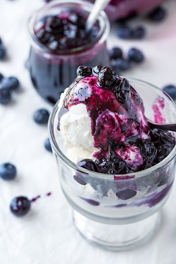 Blueberry Compote over Ice Cream | thecozyapron.com