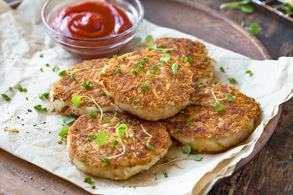 Crispy Hash Brown Cake with Potato Slayer