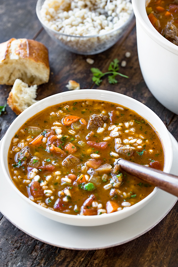 Beef Barley Soup | The Cozy Apron