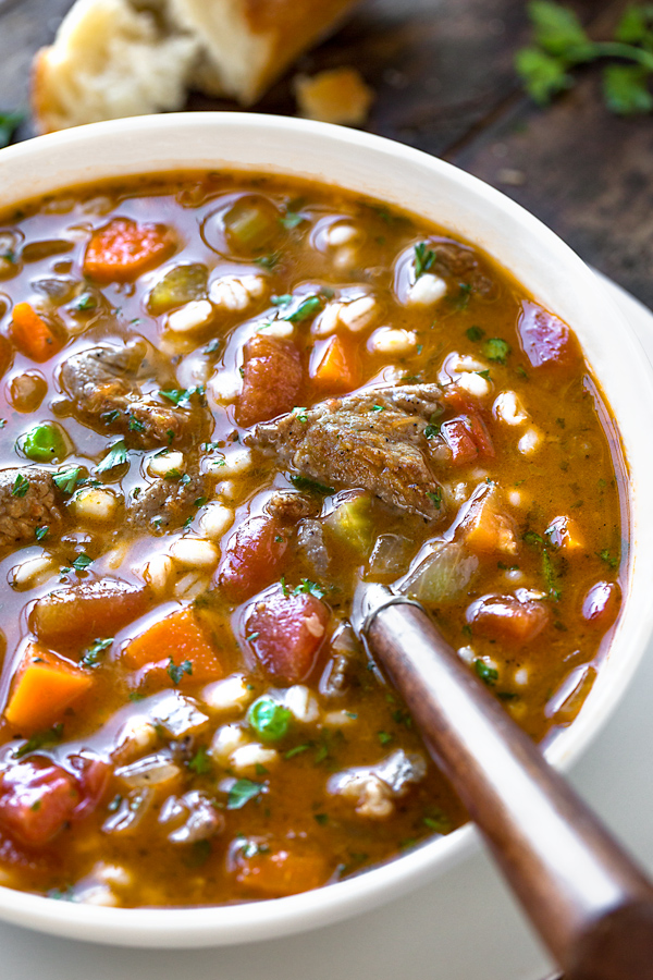 Beef Barley Soup | The Cozy Apron