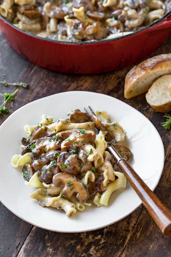 Mushroom Stroganoff on a Plate | thecozyapron.com