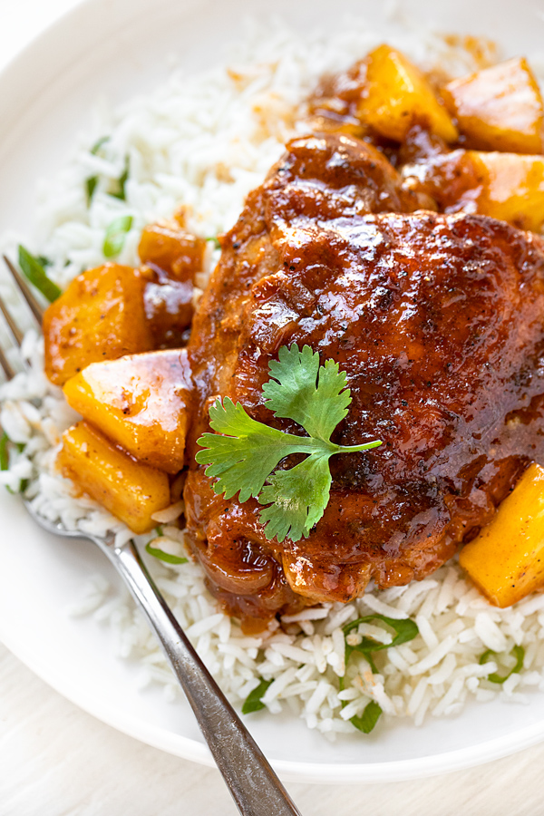 Pineapple Chicken with Rice | thecozyapron.com