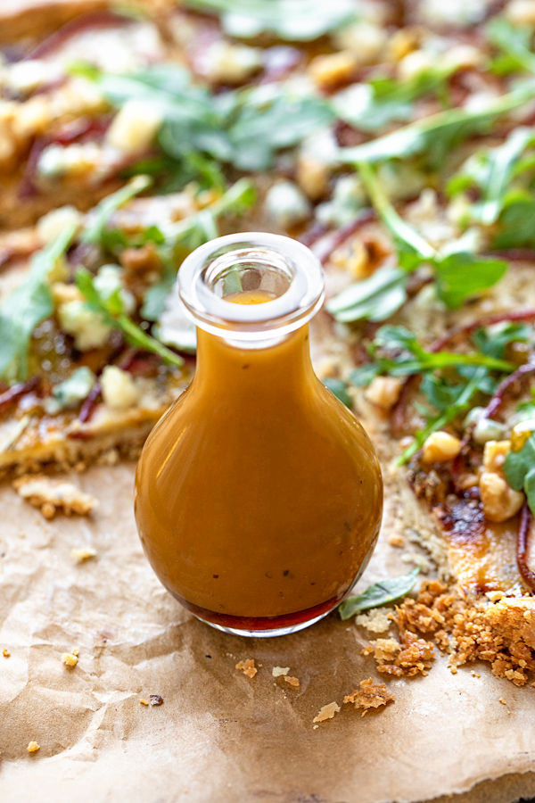 Simple Balsamic Vinaigrette for Savory Pear Tart | thecozyapron.com