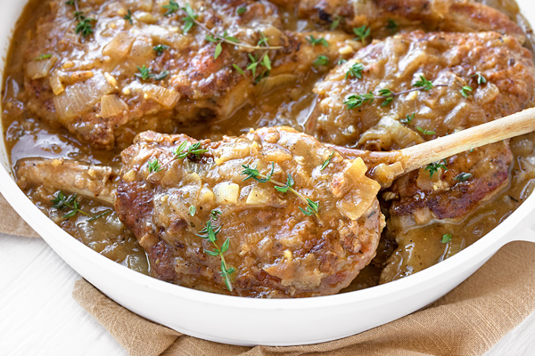 Smothered Pork Chops in a Savory Pan Sauce