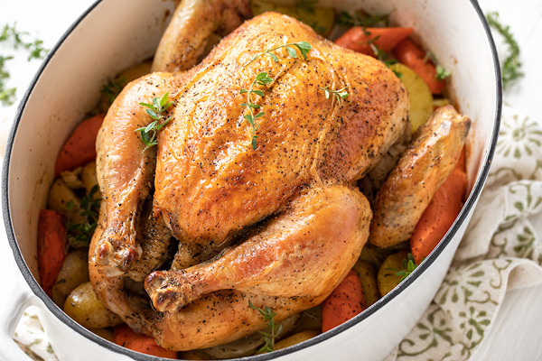 Dutch Oven Whole Chicken with Potatoes and Carrots - Savor the Best