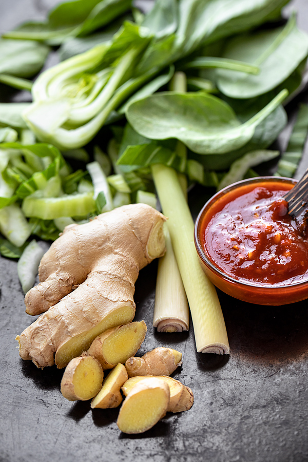 Ingredients for Spicy Pork with Noodles | thecozyapron.com