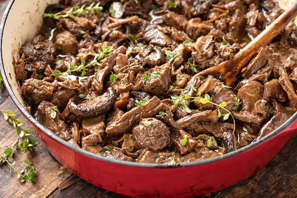 Braised Beef with Mixed Mushrooms